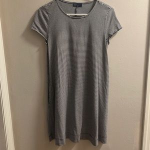 Gap Striped Maxi T-Shirt Blue and White Dress